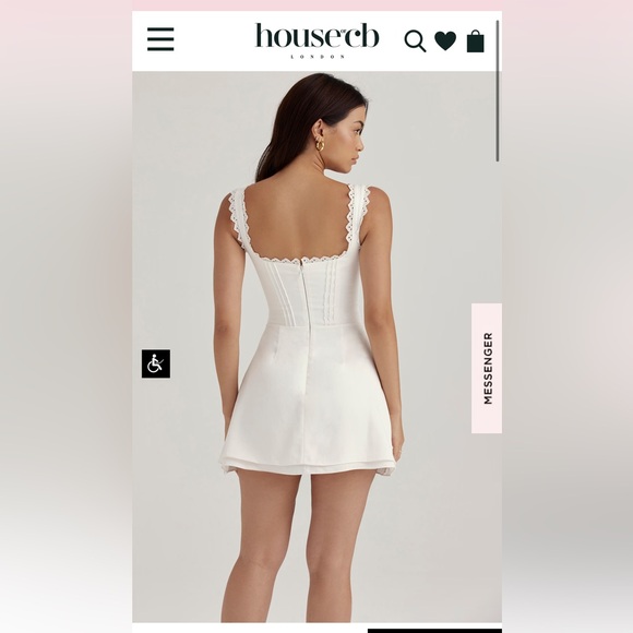 House of CB White Lace Trim Dress - Picture 4 of 9